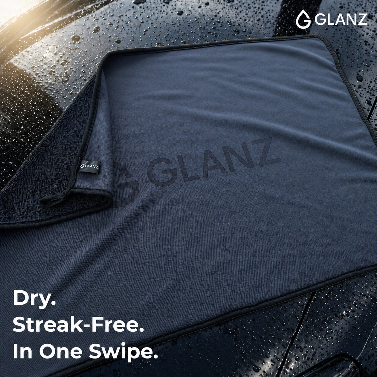 GLANZ Aqua Magnet 600 GSM microfiber car drying towel