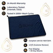 GLANZ towel drying black car hood without streaks